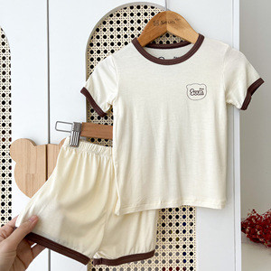Conjunto de Pijama de Algodón para Bebé de Dos Piezas con Pantalones Cortos de Cintura Elástica, Suministro de Fábrica - Product Image 3