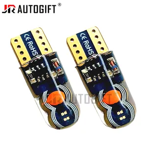 双色红蓝闪光频闪T10 COB 4SMD W5W 194 168硅胶发光二极管灯泡T10室内灯牌照灯12V