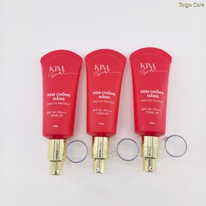 หลอดบรรจุภัณฑ์เครื่องสำอางพลาสติกสีแดงขนาด D30 มม. ปลายกลม พร้อมหัวปั๊มสีทองและฝาใส สำหรับบรรจุรองพื้น - Product Image 4