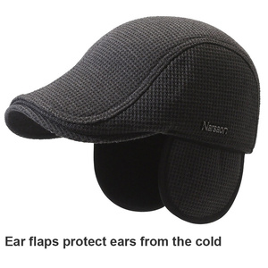Autumn Winter Warm <b>Beret</b> Hat with Earmuffs Casual Classic Fashion for Daily Outdoor Travel Wholesale - Product Image 5