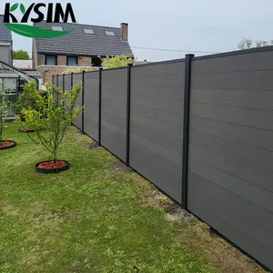 Groothandel zwart ontwerp tuin privacy veiligheid goedkope hek panelen UV-bestendigheid hout kunststof composiet wpc tuingebouwen hek