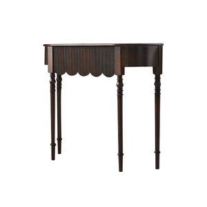 Aoga Furniture American Style Solid Wood Entryway Table Semi <b>Circular</b> Standing Storage <b>Shelf</b> For Living Room - Product Image 2