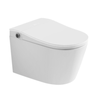 Toilette intelligente automatique moderne de forme allongée avec télécommande, siège chauffant pour salle de bain