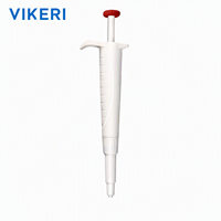 Mini pipette à volume fixe 8 couleurs, précise, monocanal, pour la recherche scientifique, VIKERI 20-300uL, boîtier ABS, PP/Silicone