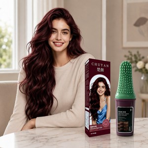 Crème colorante pour cheveux OEM avec logo personnalisé, rouge bordeaux, teinture permanente pour cheveux, vente en gros directe d'usine - Product Image 6