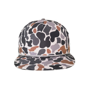Corde personnalisée populaire à motif de camouflage personnalisé à séchage rapide à 5 panneaux sous le logo de broderie latérale du panneau avant petite étiquette à côté de la boucle - Product Image 3