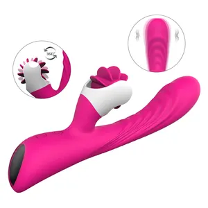 Windmühle 360° Drehender Dildo Analanhänger Klitoris G-Punkt-Massagegerät Leckende Zunge Sex-Spielzeug Vibrator großer Penis geformt für Frauen