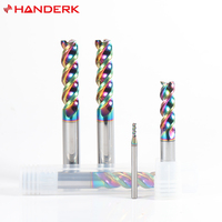 Jeu de fraises à rainurer en U professionnelles HANDERK, HRC55, 3 cannelures, hélice à 45 degrés pour fraisage CNC de l'aluminium, personnalisable ODM/OEM