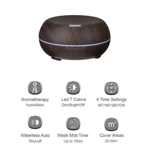 500ml Wooden Aromatherapy <strong>Diffuser</strong> with LED Colour-Changing <strong>Room</strong> <strong>Diffuser</strong> 1-Year Warranty for Household Use Comes in Gift Box - Product Image 5