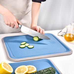 HomeDeli Ensemble de planches à découper en plastique, 2 pièces, grandes et petites, rectangulaires, qualité alimentaire PP TPR, antidérapantes, lavables au lave-vaisselle - Product Image 3