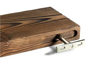 Rustic Farmhouse 3 Tier <strong>Floating</strong> Wood <strong>Shelf</strong> - <strong>Floating</strong> Wall <strong>Shelves</strong> (Set of 3), Hardware and Fasteners Included (<strong>Walnut</strong>, 3 Tier) - Product Image 4