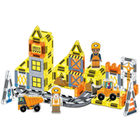 Vente en gros de 46 pièces de blocs magnétiques miniatures portables, jeu de société de bureau, jeu de table de voyage sur le thème de la lutte contre les incendies, personnalisable OEM