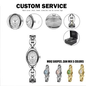 Montre à quartz pour femme personnalisée, bracelet ovale, mouvement japonais, bracelet en acier inoxydable, mode, affaires, résistante à l'eau - Product Image 3