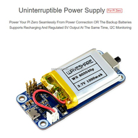 Module d'alimentation sans interruption (ASI) Waveshare pour Raspberry Pi Zero W 2W Series avec batterie 3,7 V 1000 mAh