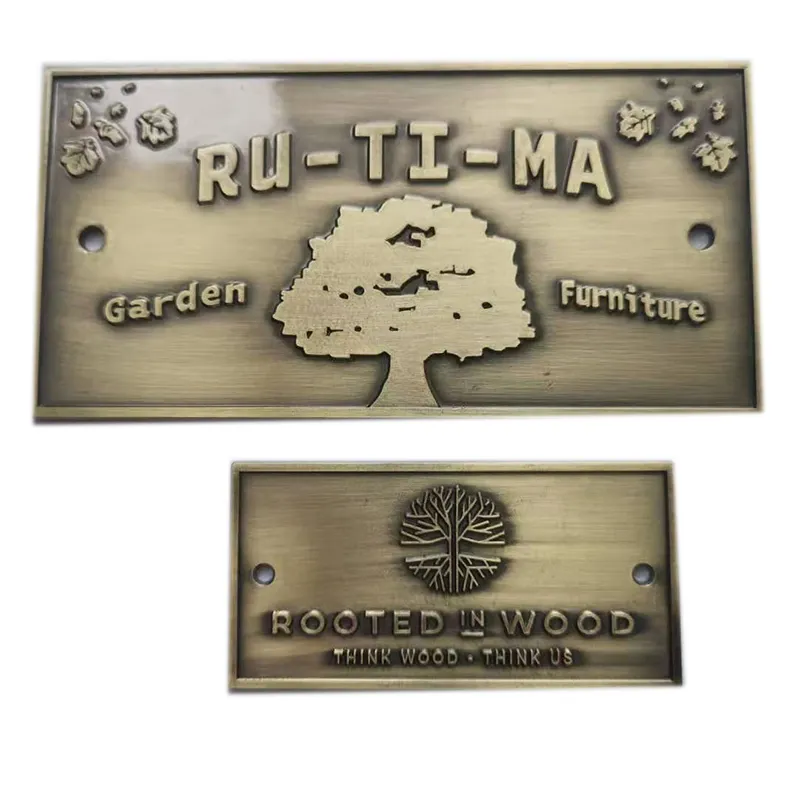 Plaque personnalisée avec Logo métallique en relief, nom pour les meubles
