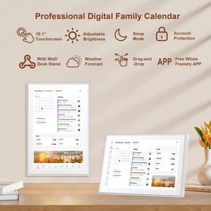 10.1 Inch Indoor <b>Wall</b> Planner <b>Digital</b> Calendar Chore Chart Smart Touchscreen Display <b>For</b> Family Schedules And Retail Store - Product Image 2