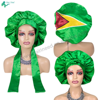 Logo gratuit Vente en gros Bonnet drapeau personnalisé Taille maman et moi Bonnet de couchage Double face Bonnets de cheveux en satin de soie pour tresses