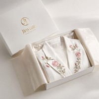 Ensemble tailleur deux pièces pour femme, blazer brodé de roses 3D et pantalon large, élégant et formel, blanc ivoire, sur mesure, luxe, été