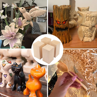 Blocs de bois de pin carrés modernes non finis et blanchis pour débutants, usage domestique, fournitures d'art DIY de Noël