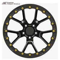 Jantes en alliage forgé tout-terrain, design beadlock simulé, pour pick-up, SUV, 17, 18, 19, 20 pouces, noir mat