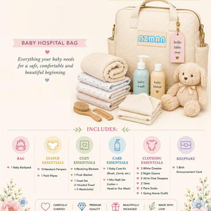 Kit Essentiels Post-partum NZMAN : Serviettes de Nuit, Chapeau Bob, Bonnet en Satin, <span class=keywords><strong>Serviette</strong></span> Visage, Lait Corporel, Désinfectant pour les Mains, Lingettes Jetables - Product Image 3