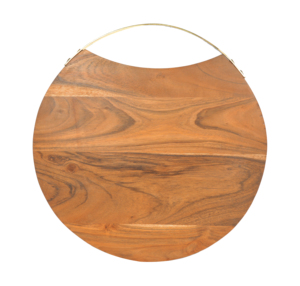 Planche à découper ronde en bois d'acacia durable pour la cuisine, les légumes, la pizza, le service des aliments, la maison, l'hôtel, le restaurant - Passe au lave-vaisselle - Product Image 2