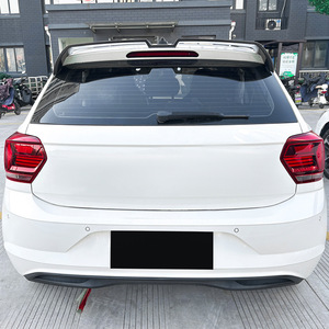 Volkswagen Polo Mk6 2019+ Rear Trunk Spoiler Piano Black Carbon Fiber Texture ABS <b>Wing</b> Shaped - Product Image 1