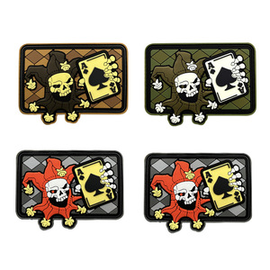 Patch Tattico Joker Skull Death Card Spades |   Tessuto 3D in PVC Resistente all'Acqua, Ecologico, su Misura per Bracciali e Zaini - Product Image 3