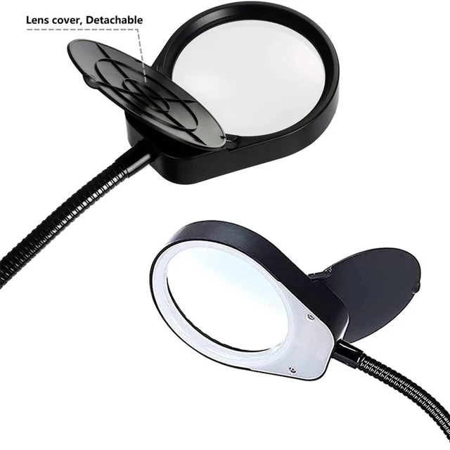 Table Clamp 5X Magnifying Glass with 38 SMD LED Lights 3 Color Modes  Reading Desk Lamp Magnifier for Welding Repair Embroidery - AliExpress