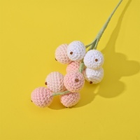 Branche de fruits artificiels en crochet faite à la main, motif baies, garniture florale, décoration d'intérieur, ornement fini