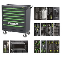 Ensemble d'outils de réparation automobile Fasano Tools 124V/AS257 avec armoire à roulettes et kit mécanique complet pour l'entretien des véhicules