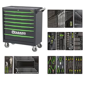 Ensemble d'outils de réparation automobile Fasano Tools 124V/AS257 avec armoire à roulettes et kit mécanique complet pour l'entretien des véhicules - Product Image 2