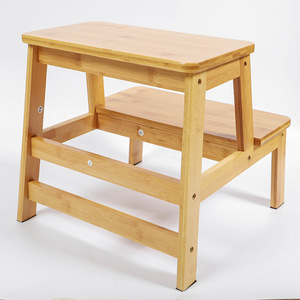 Taburete de Bambú de Doble Capa de 35 cm, Taburete Antideslizante para Baño y Inodoro para Niños - Product Image 3