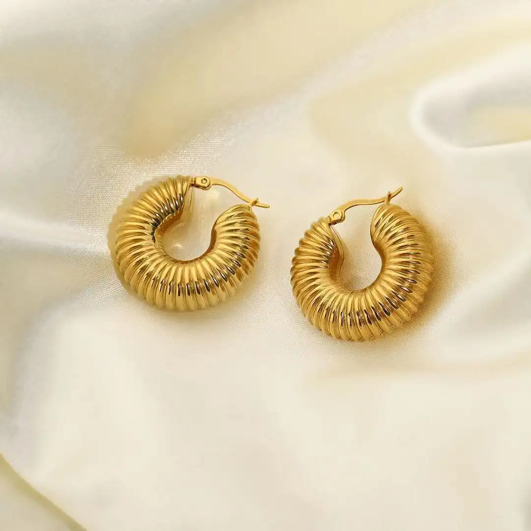 Manufacture custom fashion Earring,14k 18K gold earring 2022 Stainless Steel Croissant Earring Jewelry,brass earring jewellery