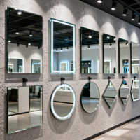 Espejo LED inteligente de forma personalizable de lujo moderno con Interruptor táctil de función antivaho para salón y gimnasio para decoración de dormitorio