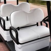 Voiturette de golf électrique 4 places, homologuée CE et DOT, avec sièges orientés vers l'avant, en aluminium, pour usage tout-terrain et urbain, personnalisable, idéale pour les centres de villégiature et la mobilité extérieure.