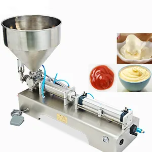 semi-automatic paste honey bean paste filling machine price/liquid filling equipment with stirring and heating function