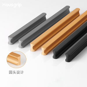 Hausgrip Modern Black Aluminum Long Pull Handles | Cabinet/Drawer/Wardrobe <strong>Door</strong> Handles | Kitchen Furniture Hardware - Product Image 3