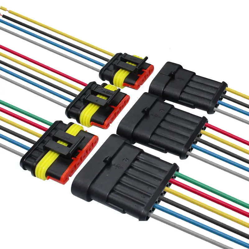 Conector 1.5 amp de fio automotivo, conector macho e fêmea, à prova d' água, 1 2 3 4 5 6 pinos, conector elétrico para automóveis