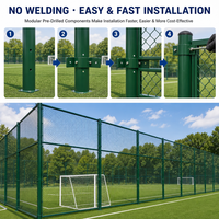 Terrain de football 5v5 et 3v3 avec panneaux en maille soudée à double fil et fixations à boulons