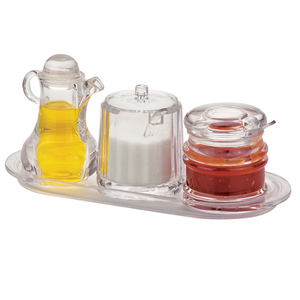 <span class=keywords><strong>Set</strong></span> di Contenitori per Condimenti in Plastica Trasparente Refrigerata, Organizzatore per Condimenti, Vasetti e Vassoio in Acrilico - Product Image 1