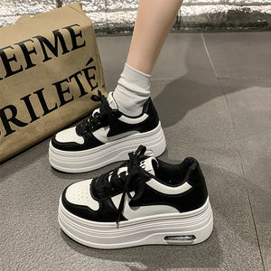 QLFashion chaussures blanches augmentées à semelles épaisses femmes 2024 nouvelles Explosions <span class=keywords><strong>talon</strong></span> <span class=keywords><strong>compensé</strong></span> plate-forme respirant mode baskets décontractées Al - Product Image 3