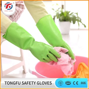Gants en latex naturel imperméables avec doublure en <span class=keywords><strong>coton</strong></span>, antidérapants, confortables, résistants à l'usure, gants en latex pour la maison - Product Image 5