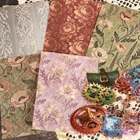 JAI IMAN 10 papiers et 15 autocollants DIY Vintage Steampunk Mécanique, Pack d'autocollants auto-adhésifs pour scrapbooking