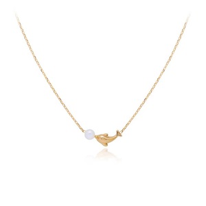 Nouveau design, mini <span class=keywords><strong>collier</strong></span> en acier titane avec imitation perle en forme de petit <span class=keywords><strong>dauphin</strong></span> pour femmes, bijoux fins, accessoires de <span class=keywords><strong>collier</strong></span> - Product Image 5