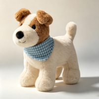 Fabricant Grossiste Usine Personnalisée Chien en Peluche Réaliste avec Écharpe Jouet Chiot en Peluche OEM ODM en Gros pour Magasin de Cadeaux