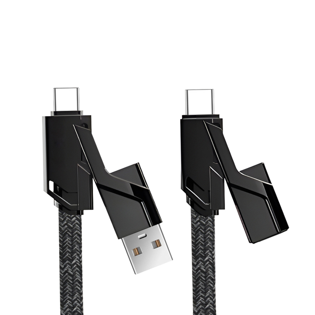 Factory Wholesale 1.5m 4 in 1 Usb Charging Data Cables Fast Charging Cable Flat Braided 4 in 1 Charger Cable for Android Phones