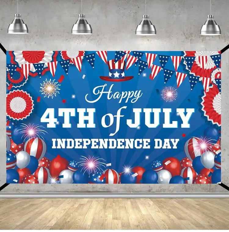 July Patriotic Backdrop For Photography American Flag And Balloon Veterans Day Background 4th Of July Patriotic Party Decoration Y512