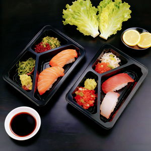Plateaux repas jetables en <span class=keywords><strong>plastique</strong></span> PP de qualité <span class=keywords><strong>alimentaire</strong></span> à 1, 2 ou 3 compartiments – Vente en gros - Product Image 4