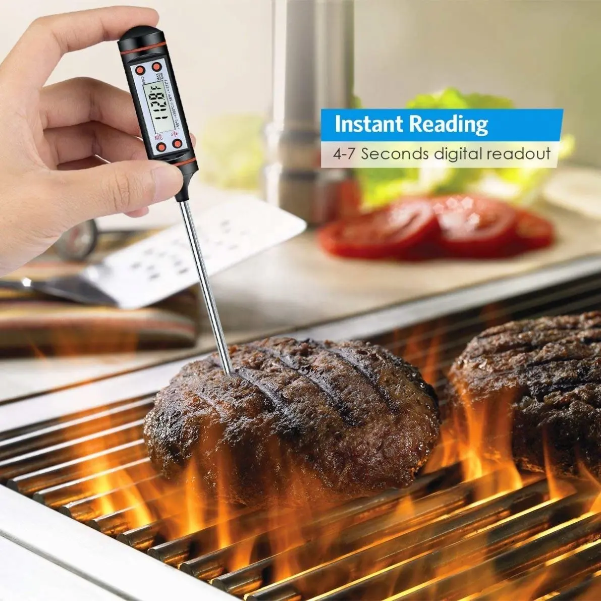 Digital 10CM Short Probe Food Thermometer BBQ Meat Cooking Food Thermometer